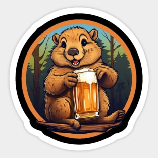 Beaver Beer Sticker